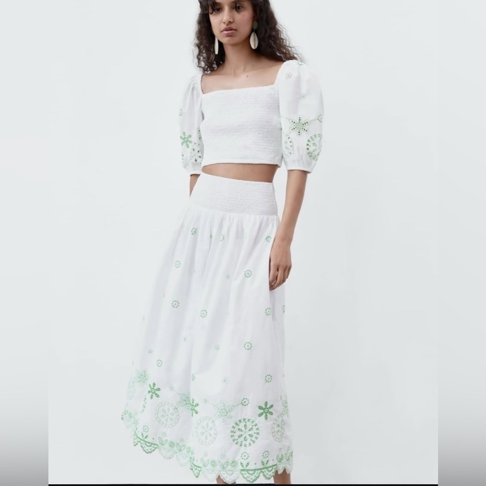 ZARA Coastal Puff Sleeve Shirt